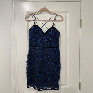 GUESS Women’s Metallic Lace Cocktail Dress